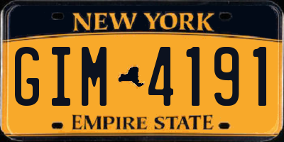 NY license plate GIM4191