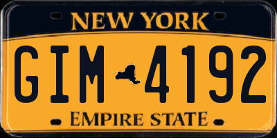NY license plate GIM4192