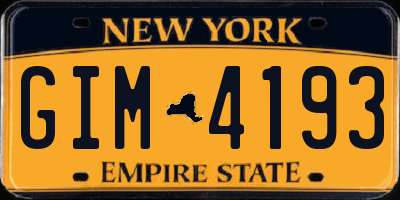 NY license plate GIM4193