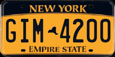NY license plate GIM4200