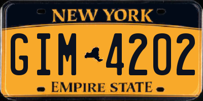 NY license plate GIM4202