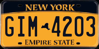 NY license plate GIM4203