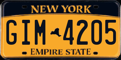 NY license plate GIM4205