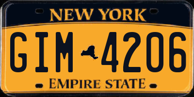 NY license plate GIM4206