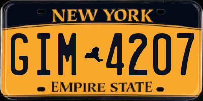 NY license plate GIM4207