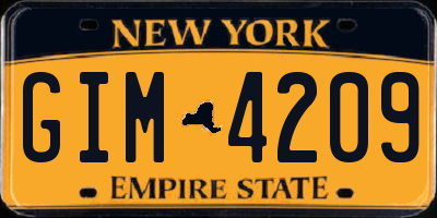 NY license plate GIM4209