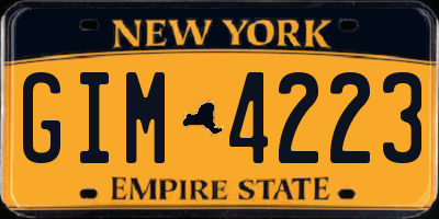 NY license plate GIM4223