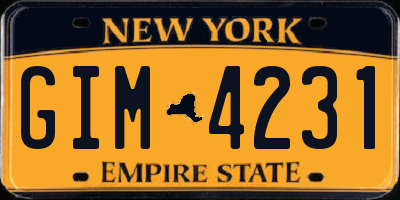 NY license plate GIM4231