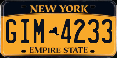 NY license plate GIM4233