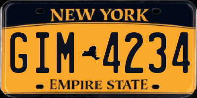 NY license plate GIM4234