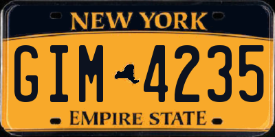 NY license plate GIM4235