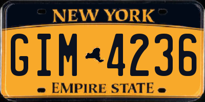 NY license plate GIM4236
