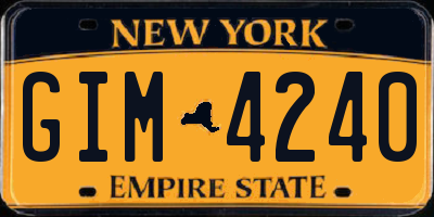 NY license plate GIM4240