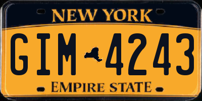 NY license plate GIM4243