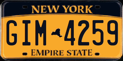 NY license plate GIM4259