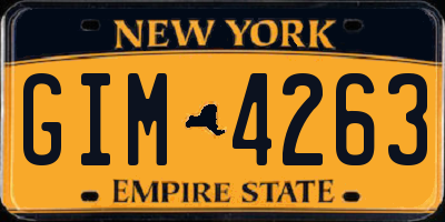 NY license plate GIM4263