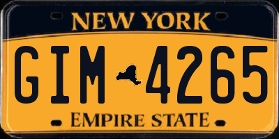 NY license plate GIM4265
