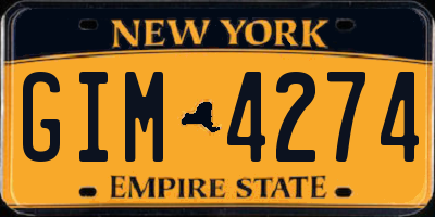 NY license plate GIM4274