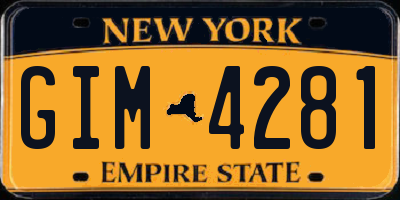 NY license plate GIM4281
