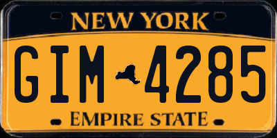 NY license plate GIM4285