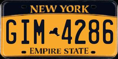 NY license plate GIM4286