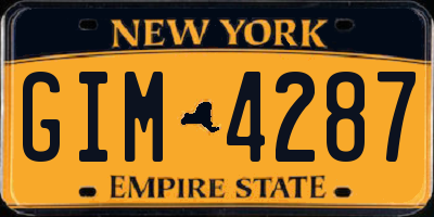 NY license plate GIM4287