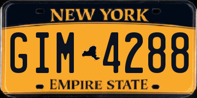 NY license plate GIM4288