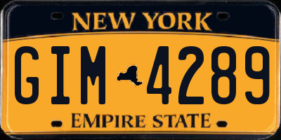 NY license plate GIM4289