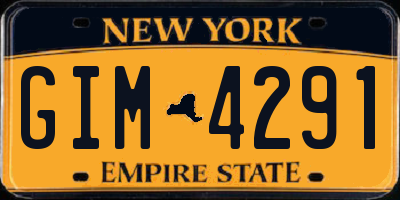 NY license plate GIM4291