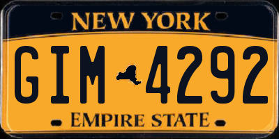 NY license plate GIM4292