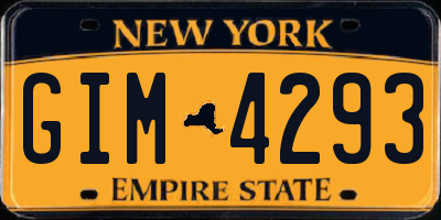 NY license plate GIM4293
