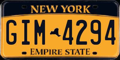 NY license plate GIM4294