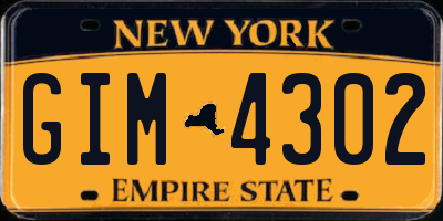 NY license plate GIM4302