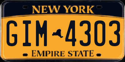NY license plate GIM4303