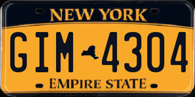 NY license plate GIM4304
