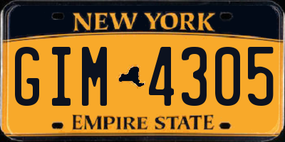 NY license plate GIM4305