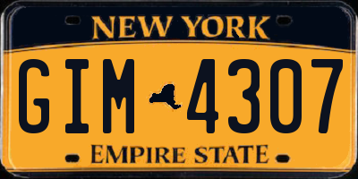 NY license plate GIM4307