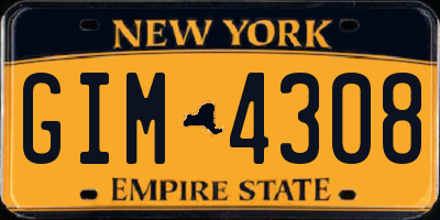 NY license plate GIM4308