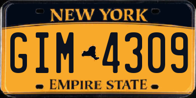 NY license plate GIM4309