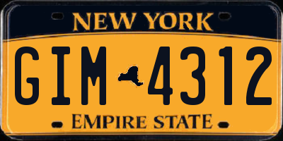 NY license plate GIM4312