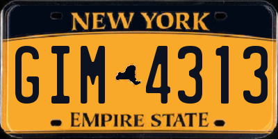 NY license plate GIM4313