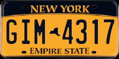 NY license plate GIM4317