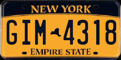 NY license plate GIM4318
