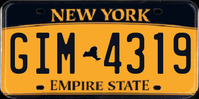 NY license plate GIM4319