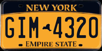 NY license plate GIM4320