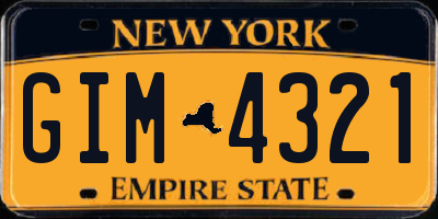 NY license plate GIM4321