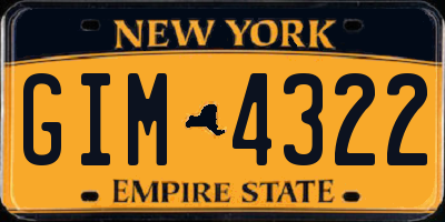 NY license plate GIM4322