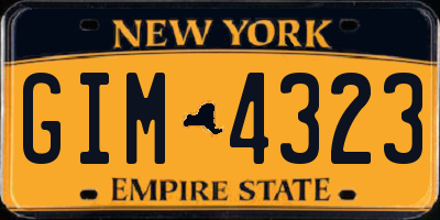 NY license plate GIM4323