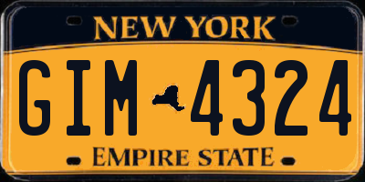 NY license plate GIM4324