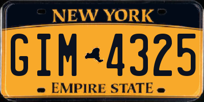 NY license plate GIM4325